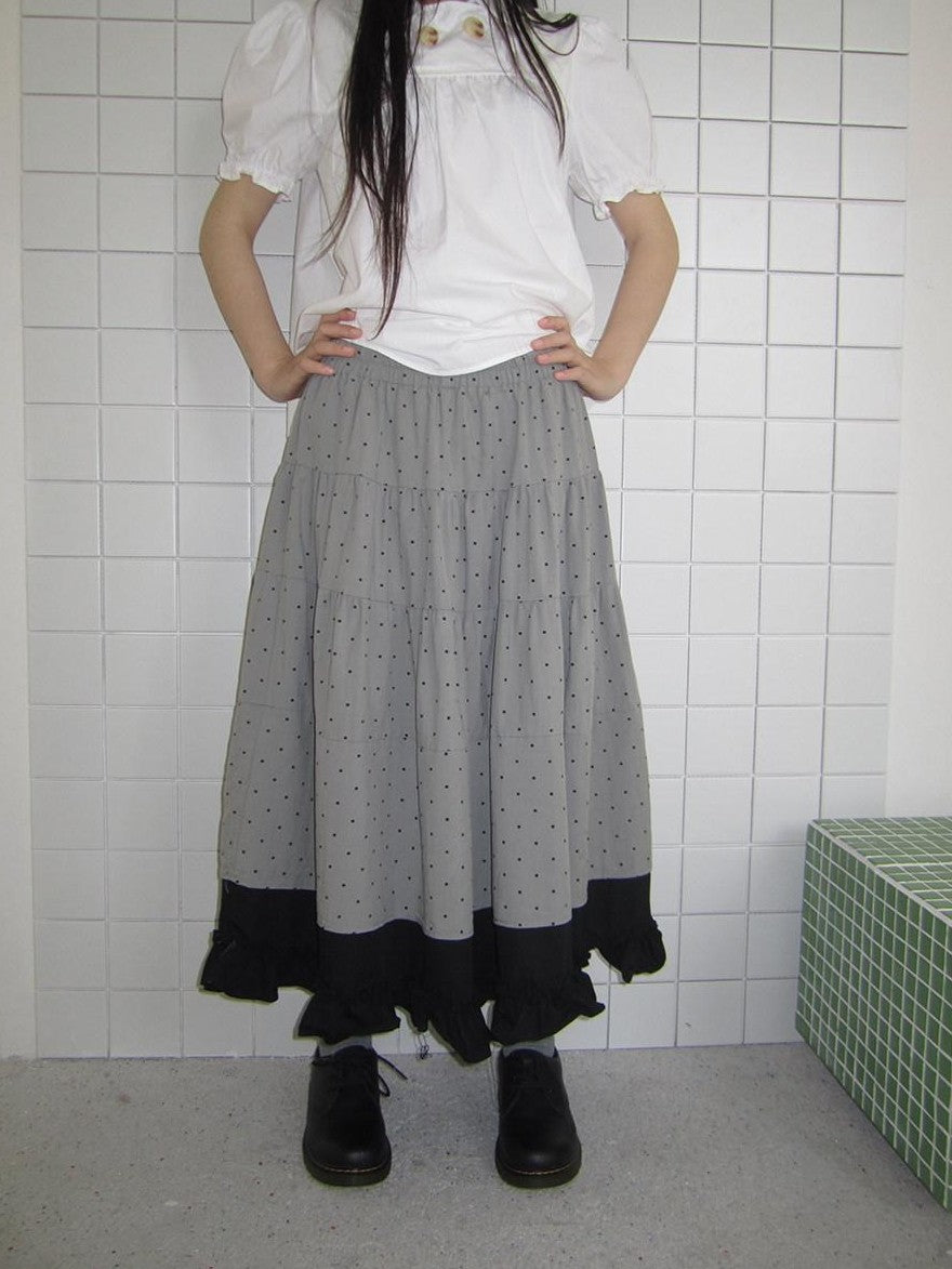 ang project Colorblock Polka Dot Patchwork Fake Two Piece A Line Women&