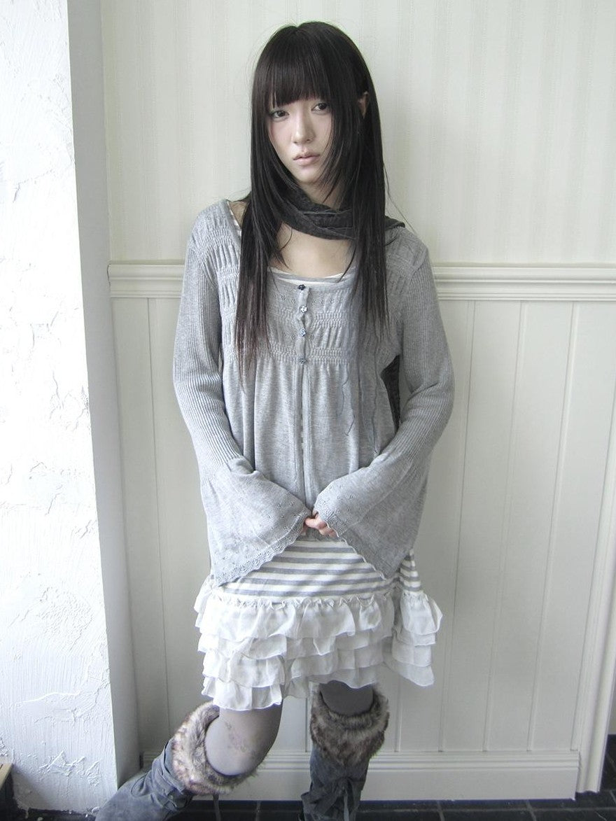 ang project Crochet Lace Flower Button U Neck Women&