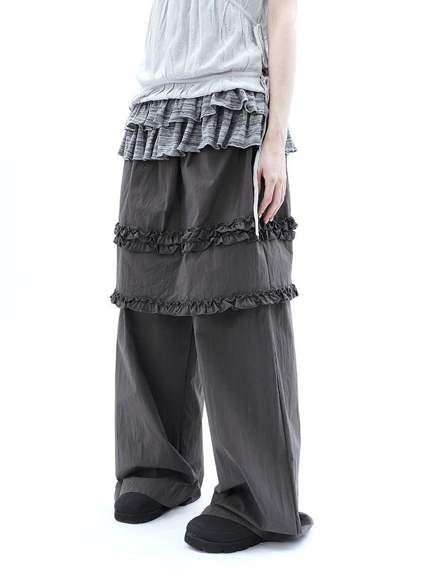 ang project Deep Gray Lettuce Edge Spliced Layered Utility Women&
