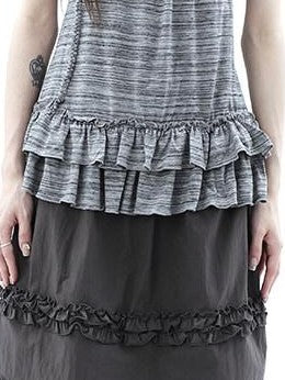 ang project Deep Gray Lettuce Edge Spliced Layered Utility Women&