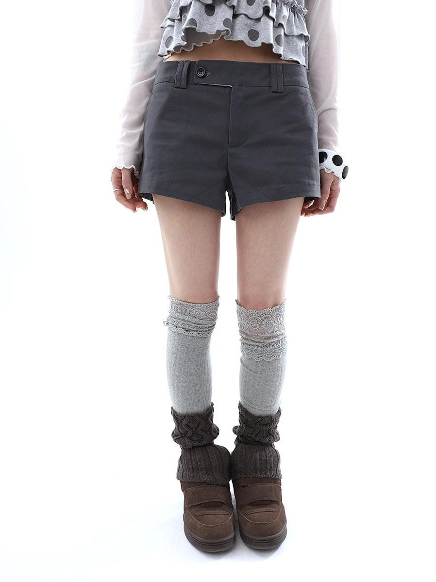 ang project Deep Gray Single Button Slimming Straight Women&