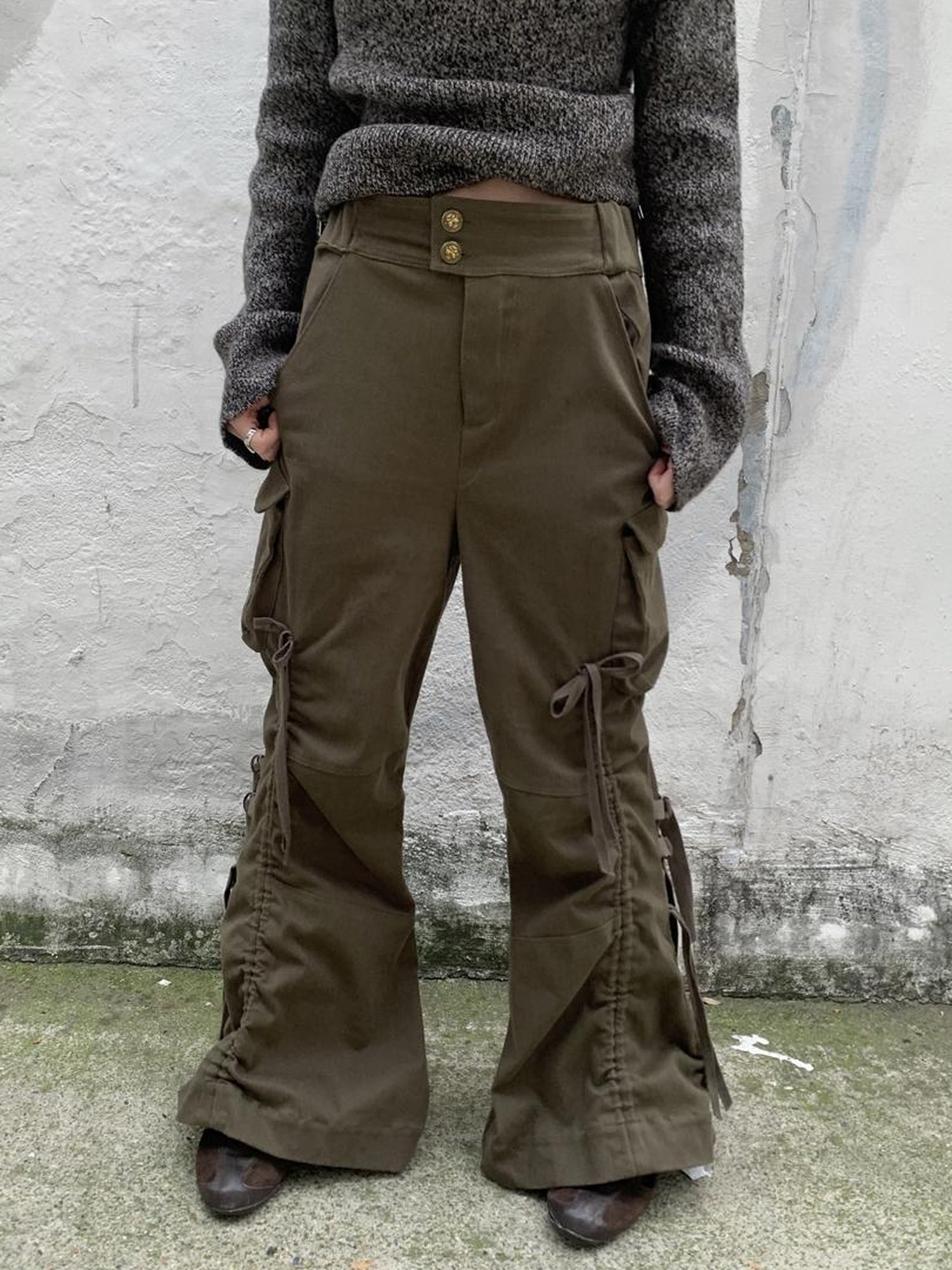 Updateang project Detachable Fur Hooded Fleece Sweatshirt With Pockets