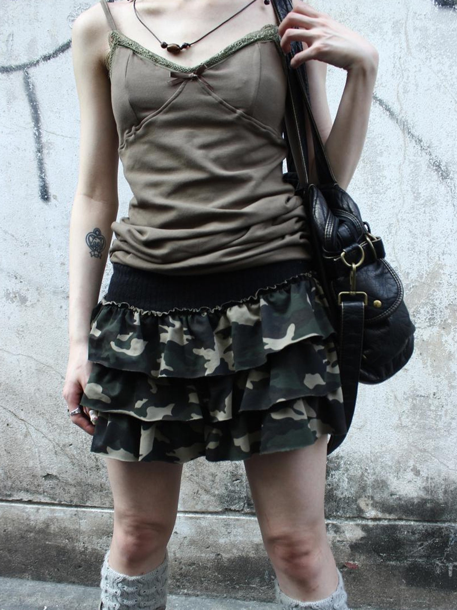 Updateang project Distressed Hooded Crop Top With Off Shoulder Cutouts