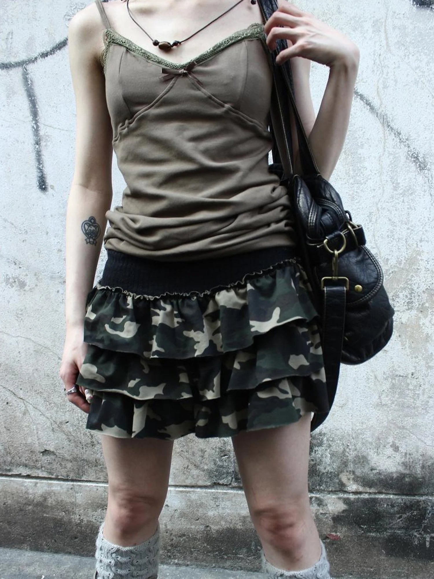 Distressed Hooded Crop Top With Off Shoulder Cutouts