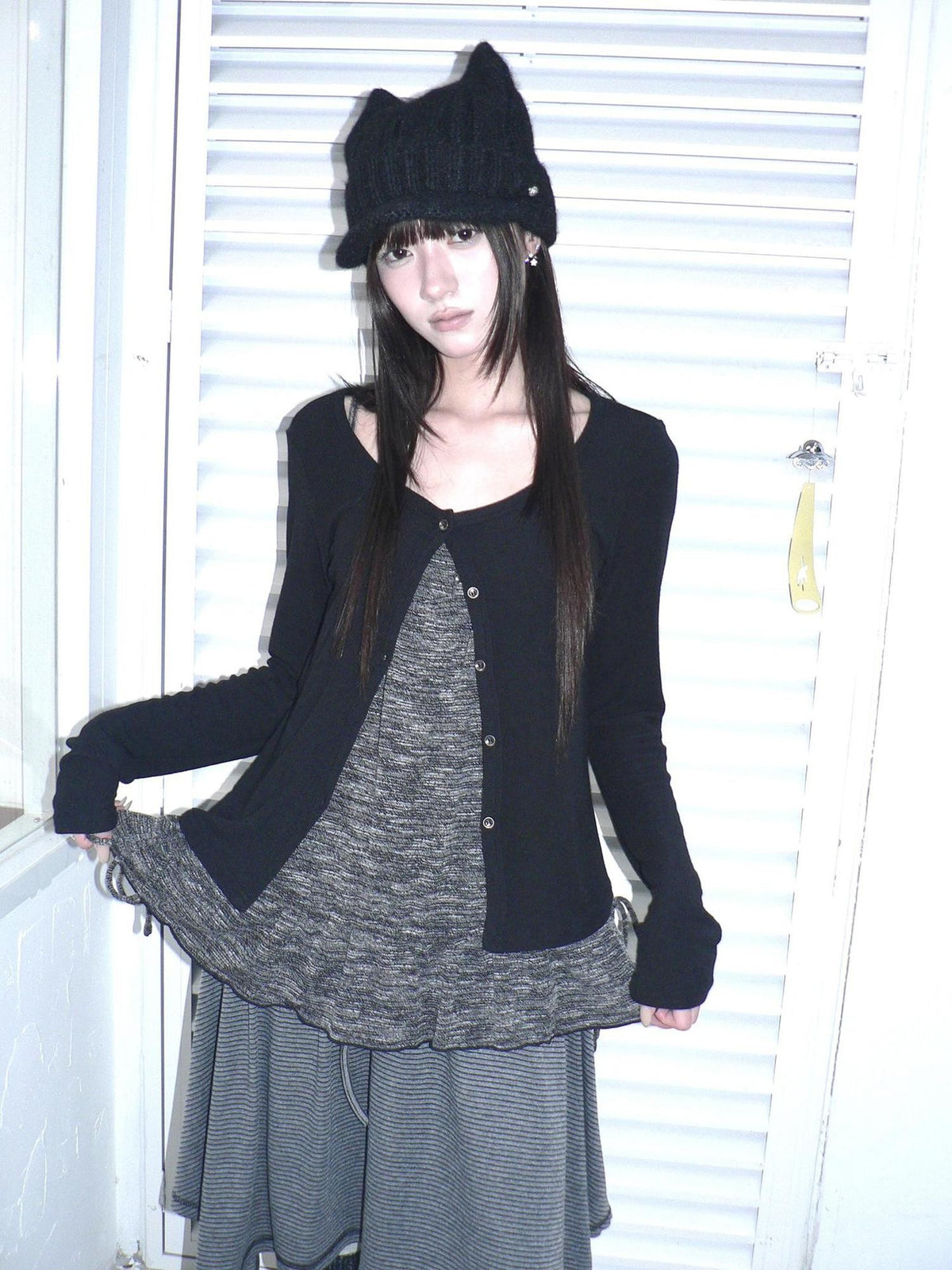 ang project Drawstring Color Block Long Sleeve Women&