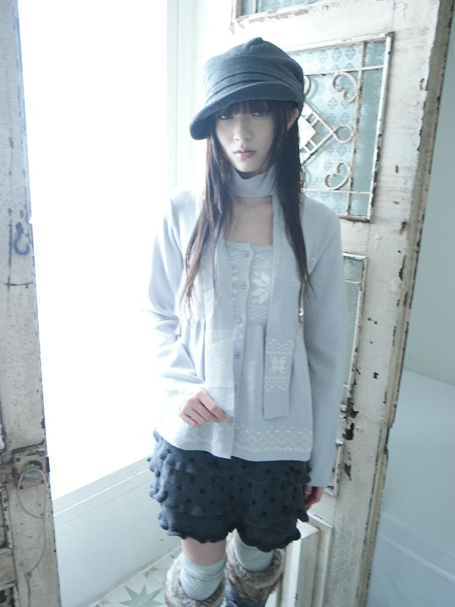 ang project Fair Isle Snowflake Jacquard Button Knit Women&