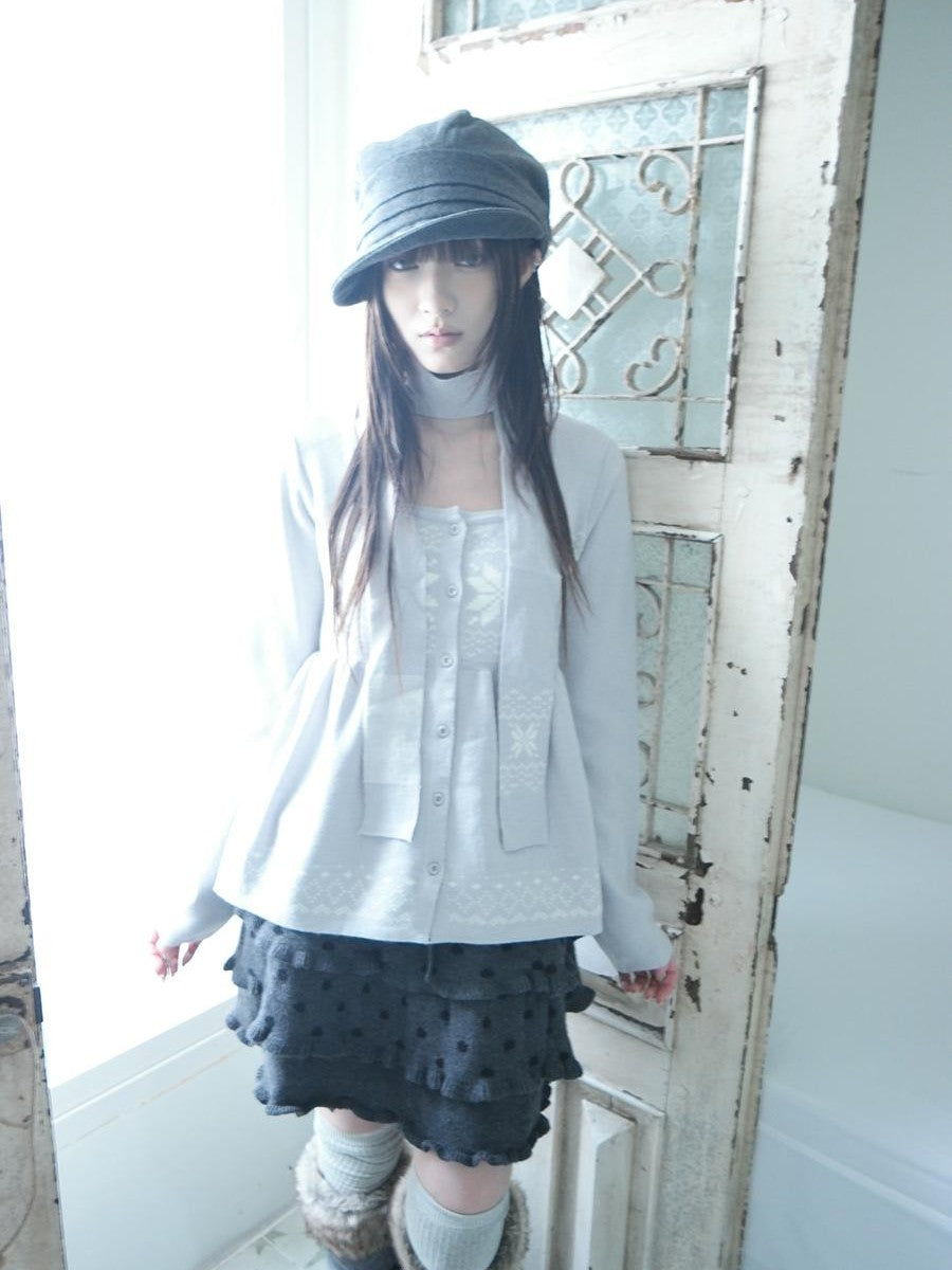 ang project Fair Isle Snowflake Jacquard Button Knit Women&