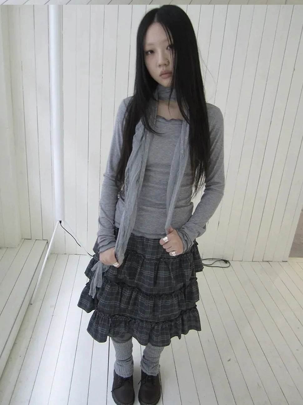 ang project Floral Lace Collar Ruffle Trim Blouse T-shirt