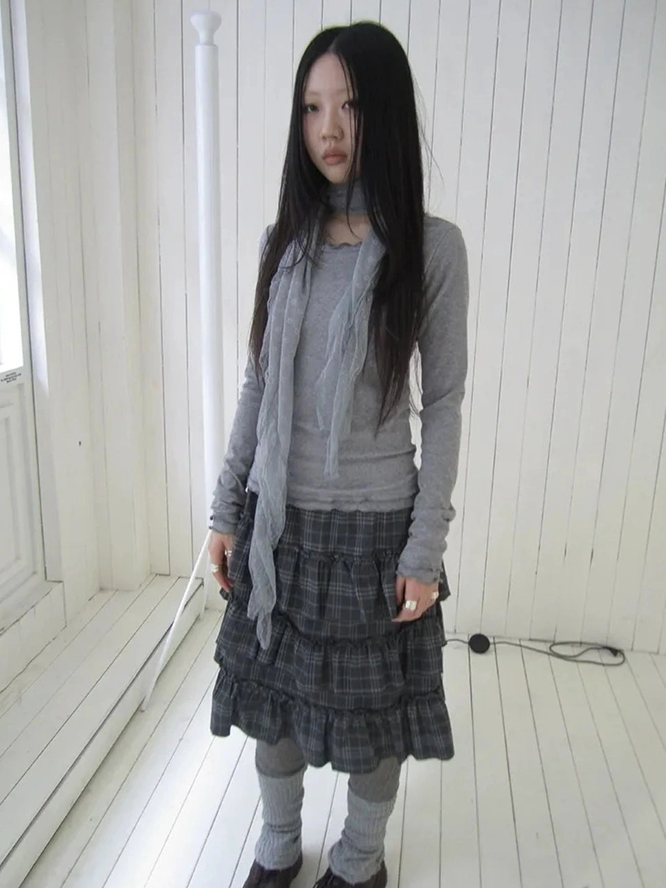 ang project Floral Lace Collar Ruffle Trim Blouse T-shirt