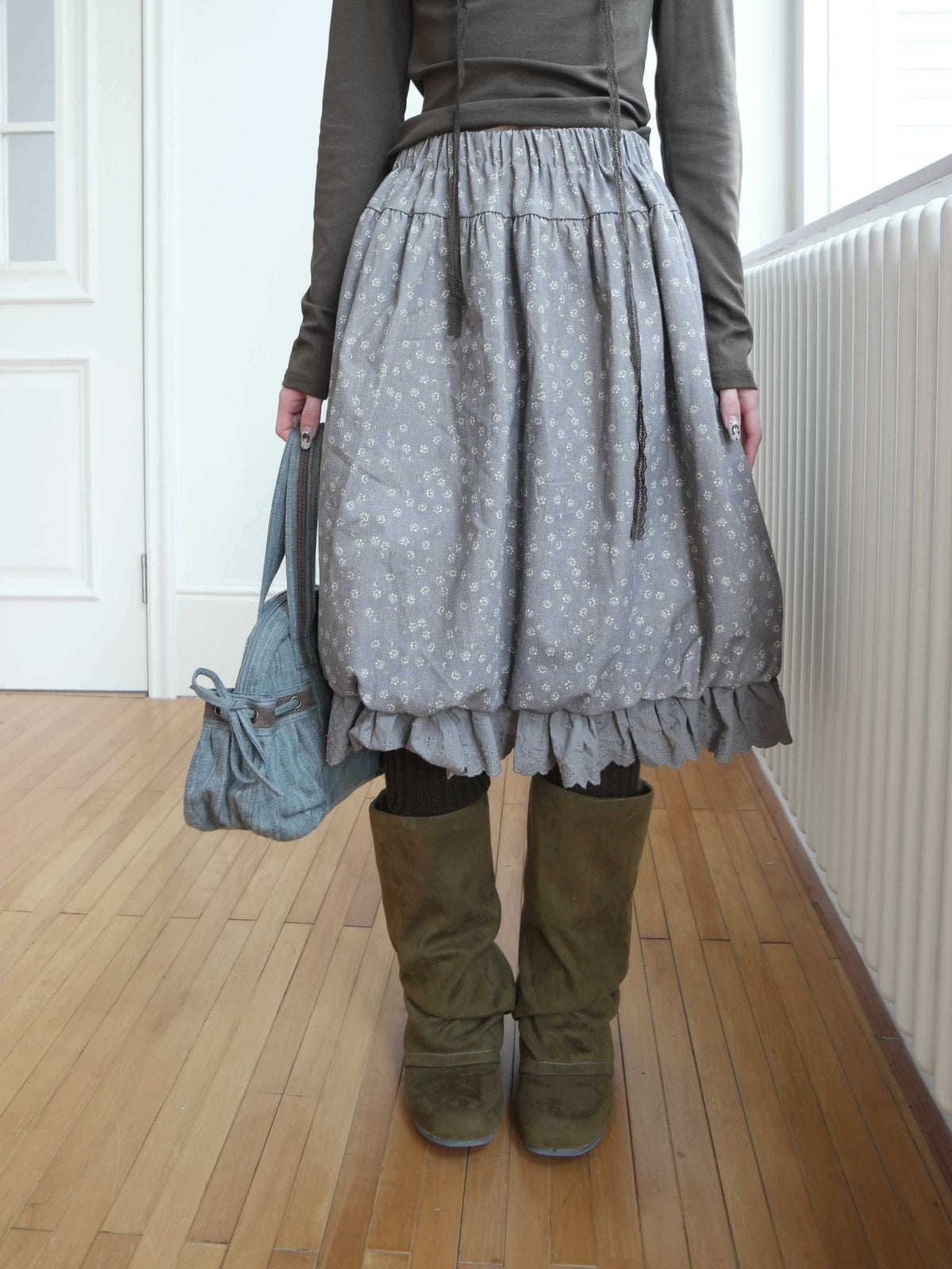 ang_project_Floral_Lace_Ruffle_Bubble_Hem_Cotton_Women&