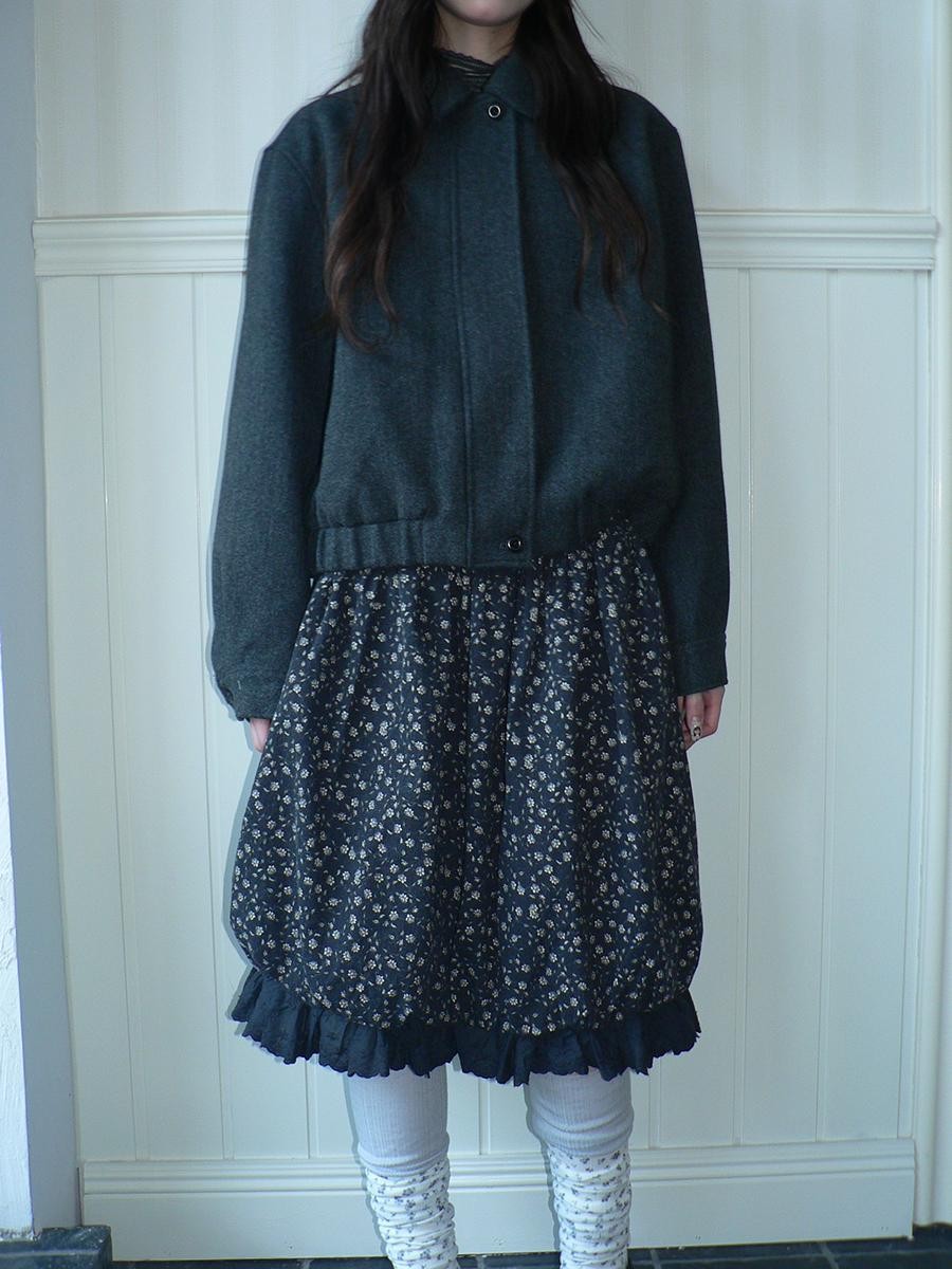 ang project Floral Lace Ruffle Bubble Hem Cotton Women&
