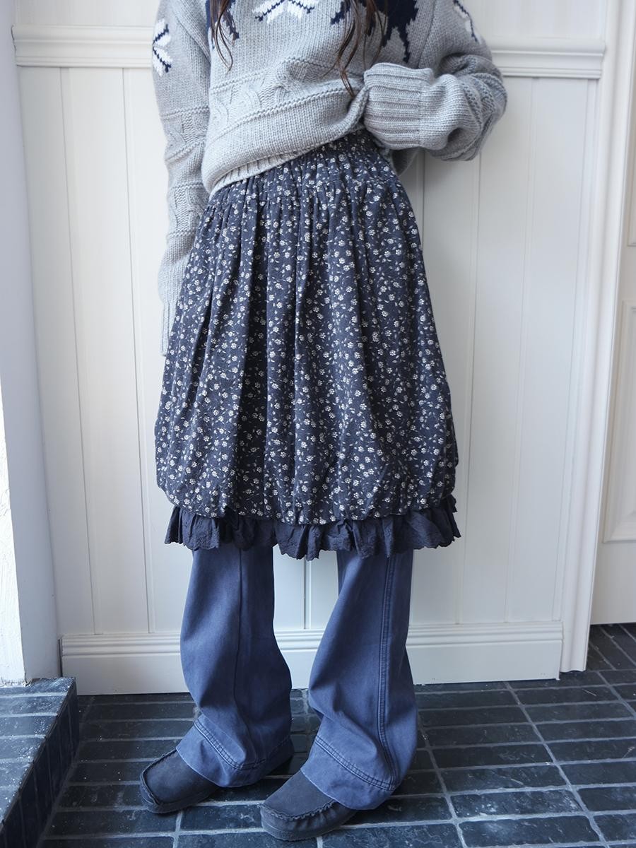 ang project Floral Lace Ruffle Bubble Hem Cotton Women&