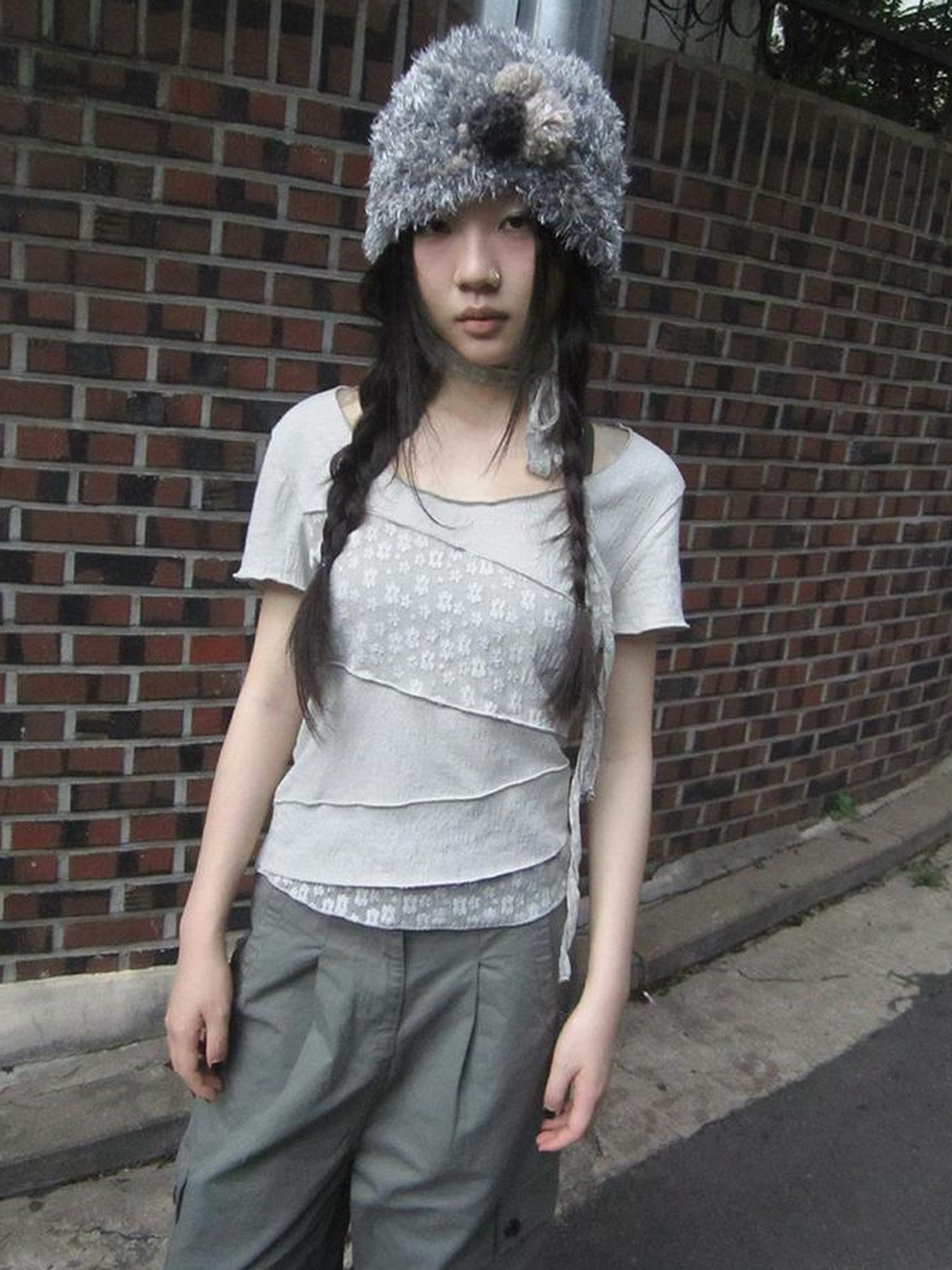 Updateang project Floral Lace Trim Tee Lightweight Summer Top