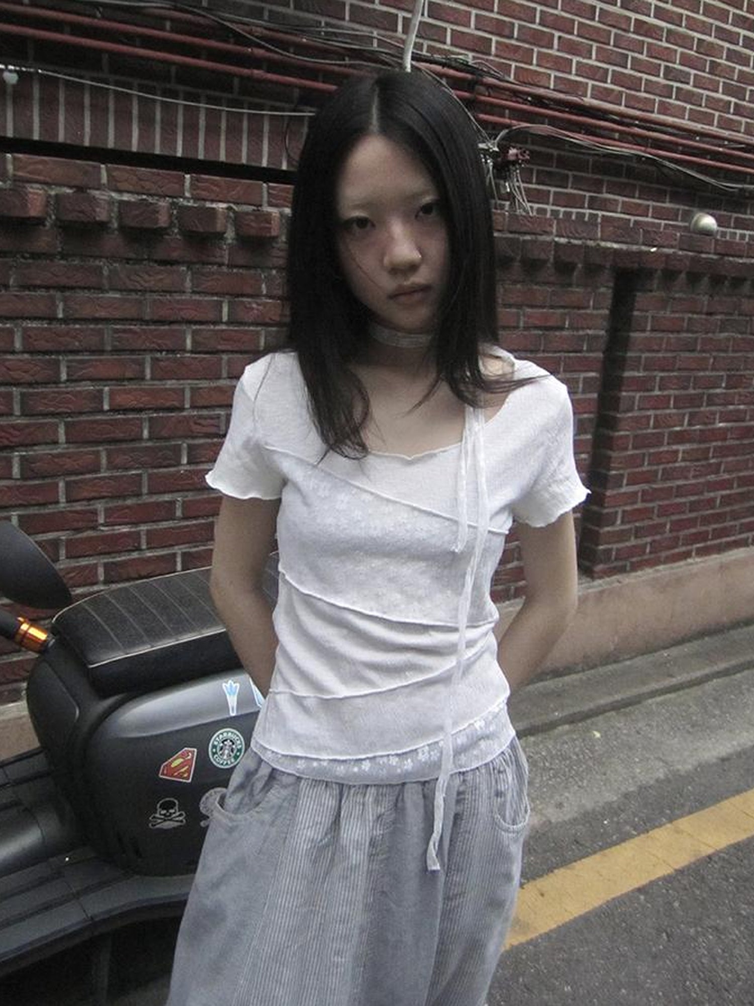 Updateang project Floral Lace Trim Tee Lightweight Summer Top