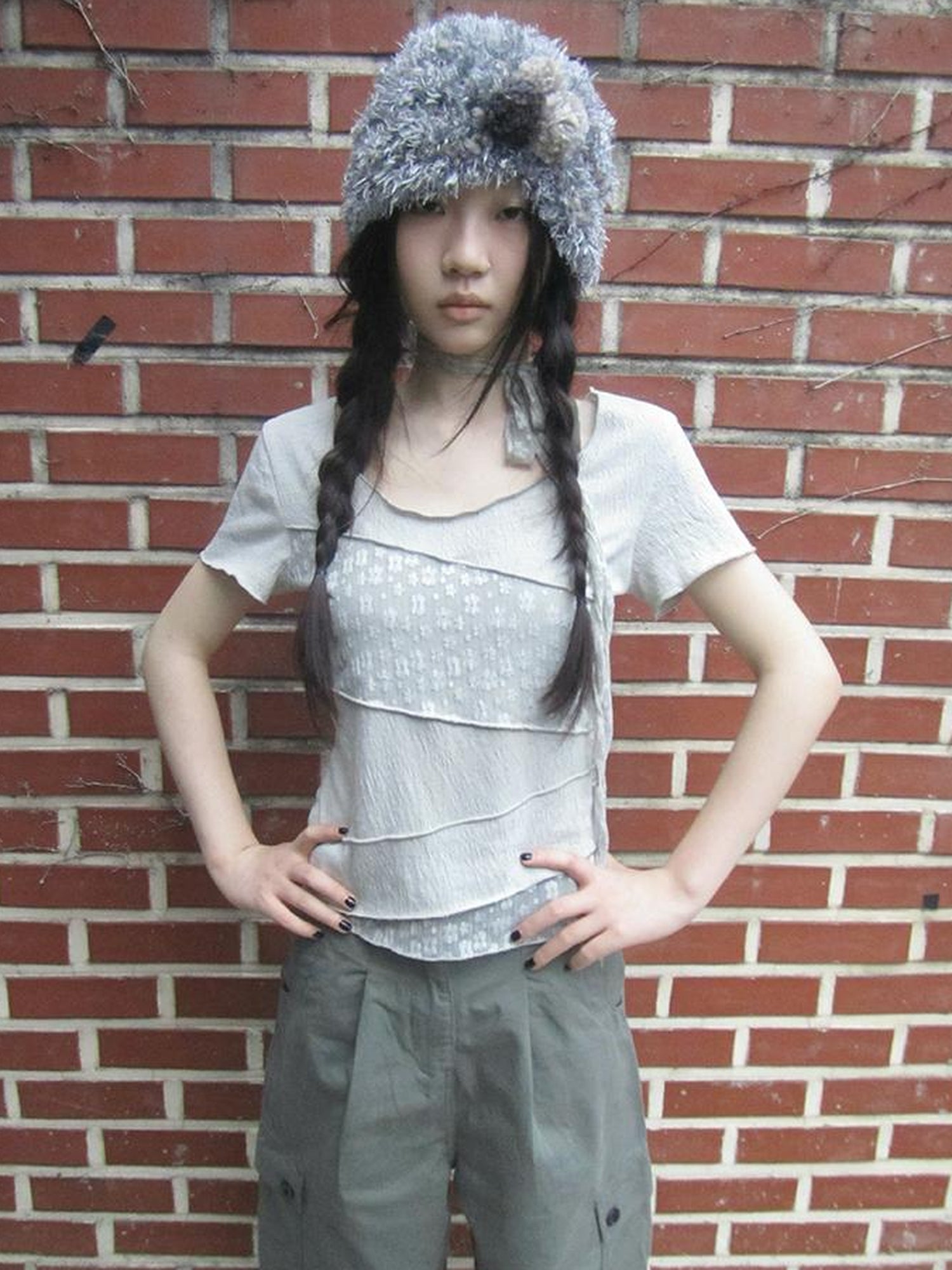 Updateang project Floral Lace Trim Tee Lightweight Summer Top