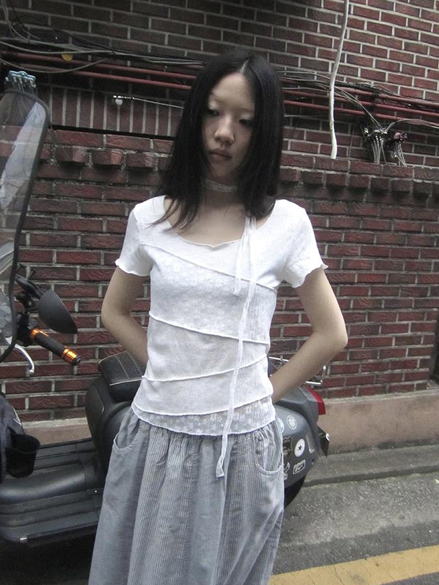 Updateang project Floral Lace Trim Tee Lightweight Summer Top