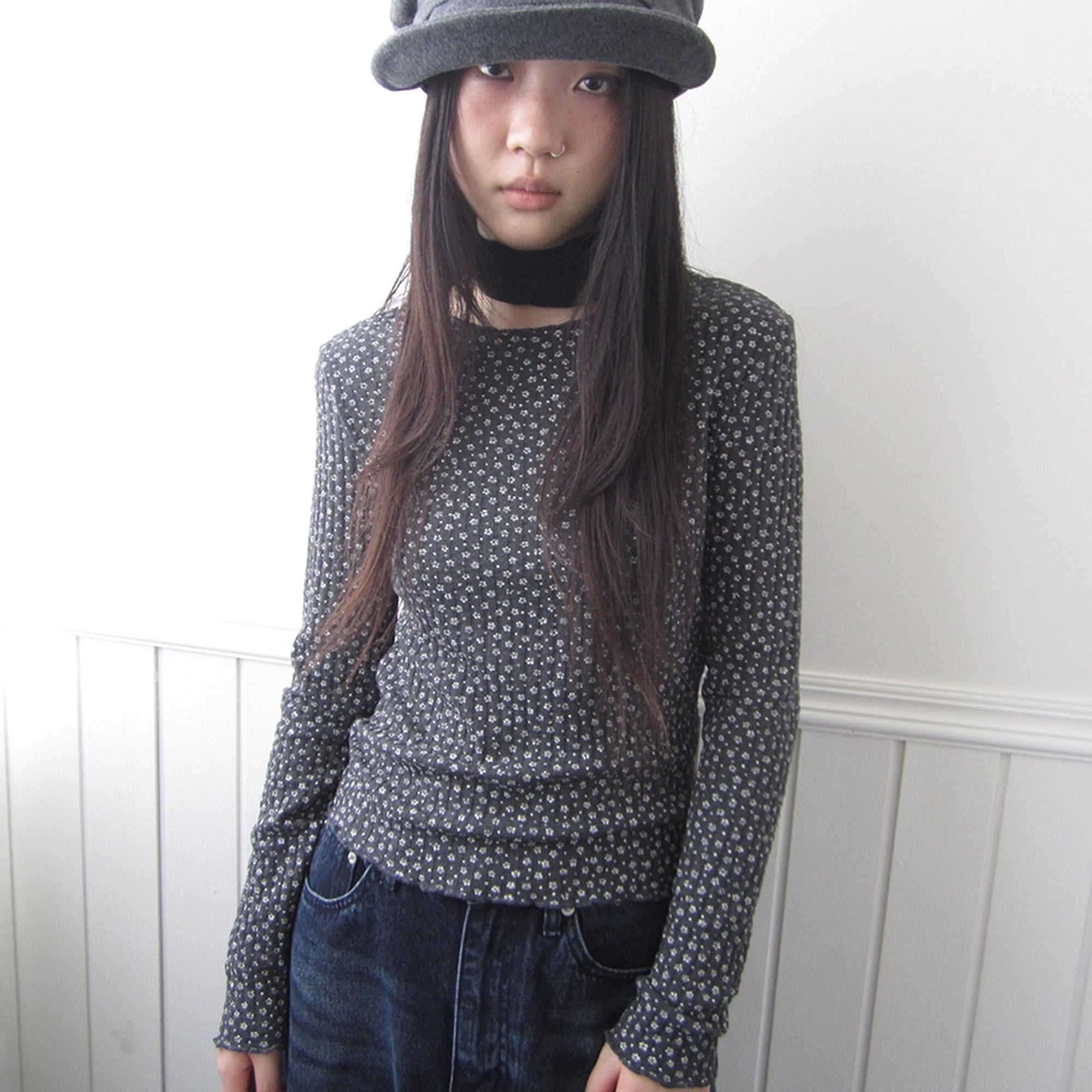 ang_project_Floral_Ruffle_Sleeve_Stretch_Top_MISSTT