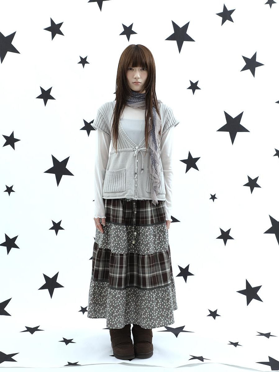 ang project Forest Floral Patchwork Plaid Applique Print Women&