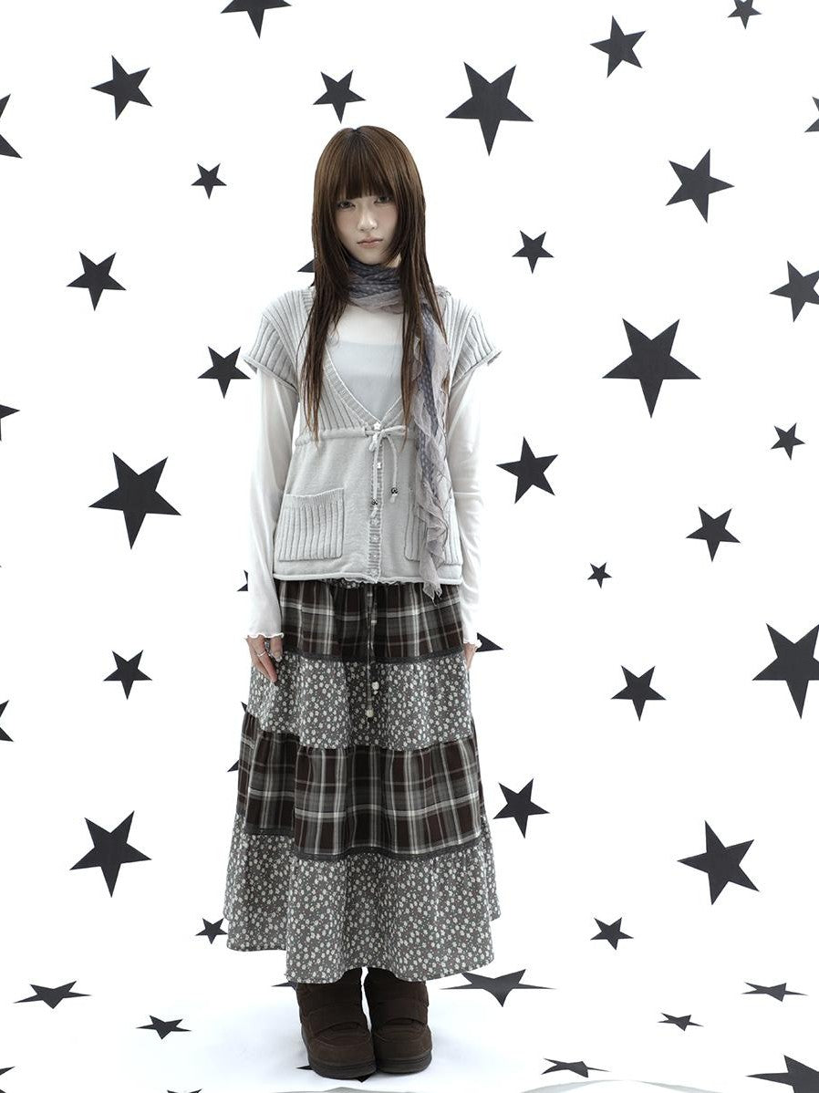 ang project Forest Floral Patchwork Plaid Applique Print Women&