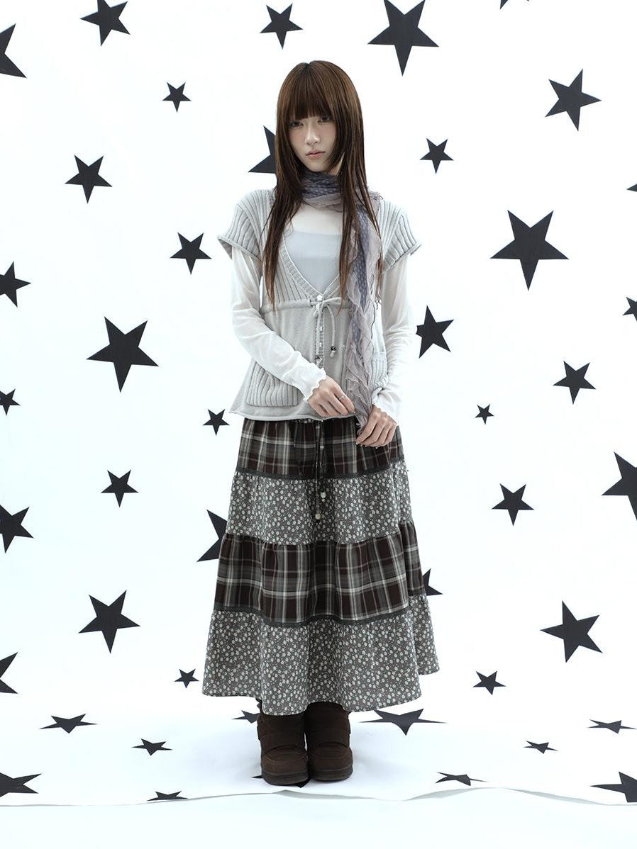 ang project Forest Floral Patchwork Plaid Applique Print Women&