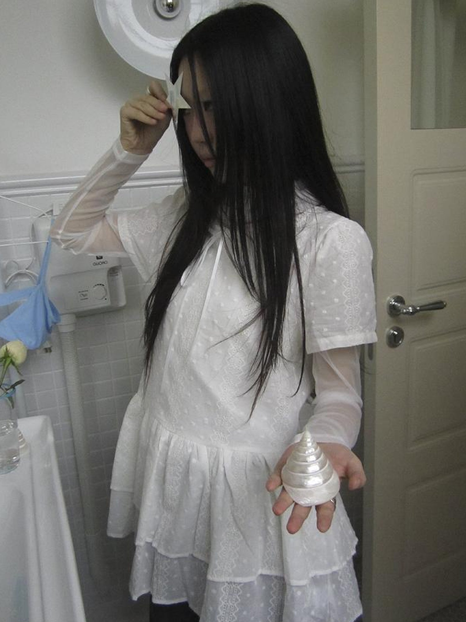 Updateang project French Lace Embroidered White Tiered Hem Short Sleeve Top