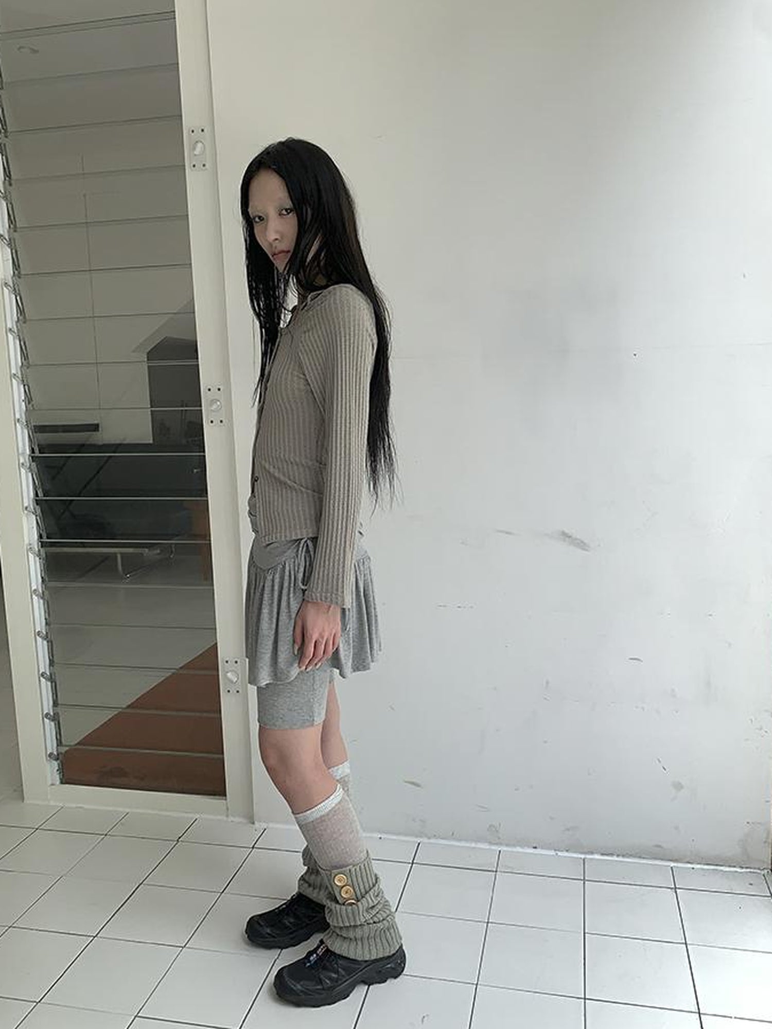 ang project Functional Sporty Layered Drawstring Waist Short Skirt