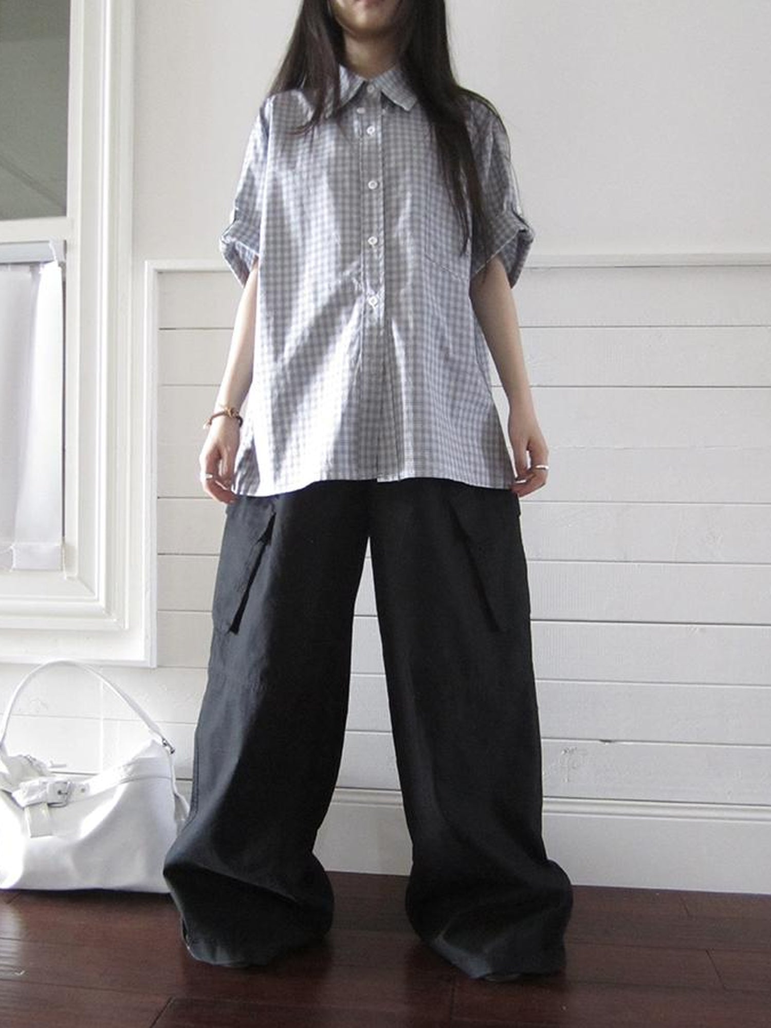 ang project Functional Utility High Waisted Wide Leg Pants With Multi Pockets