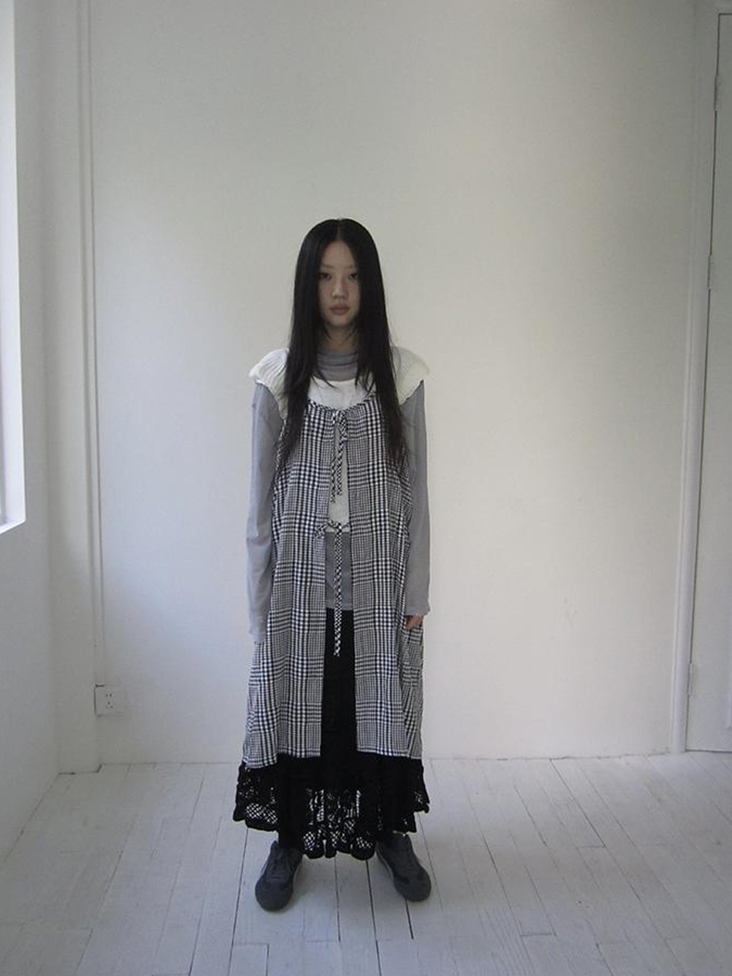 Updateang project Gray Layered Loose Fit Long Sleeve Turtleneck Top