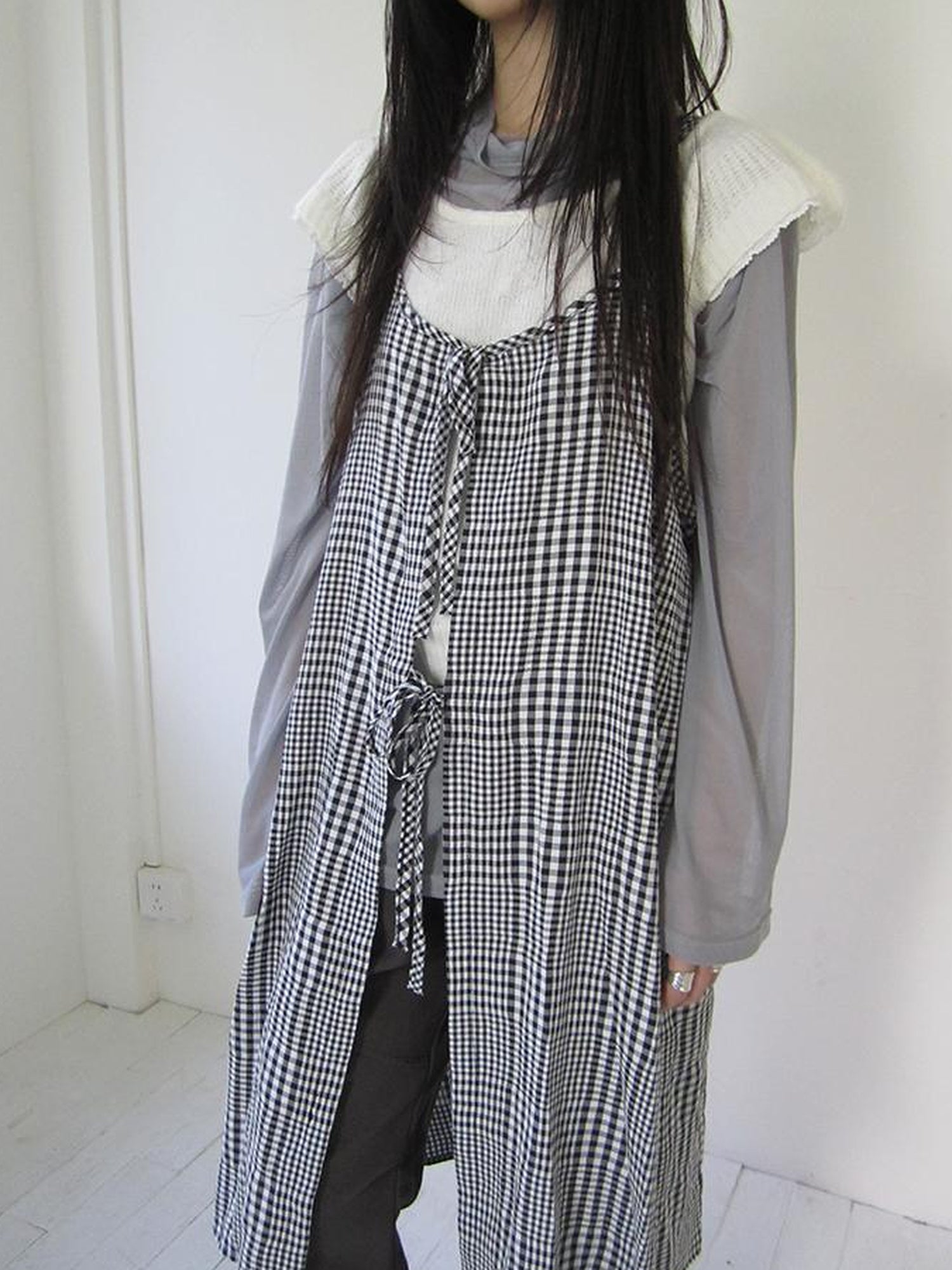Updateang project Gray Layered Loose Fit Long Sleeve Turtleneck Top