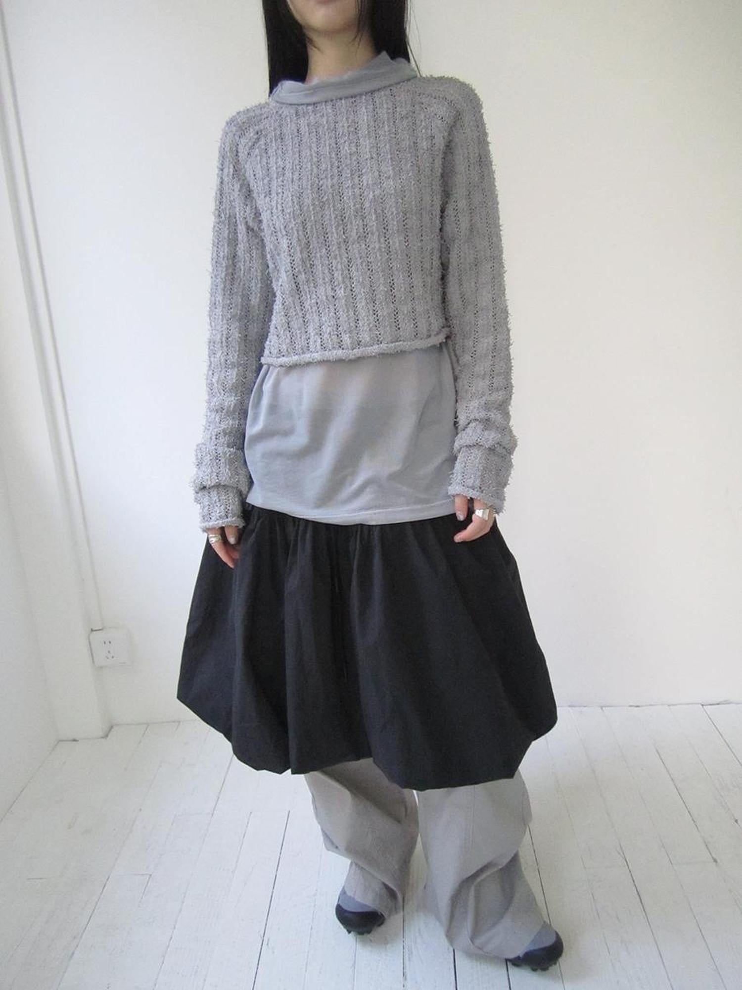 Updateang project Gray Layered Loose Fit Long Sleeve Turtleneck Top