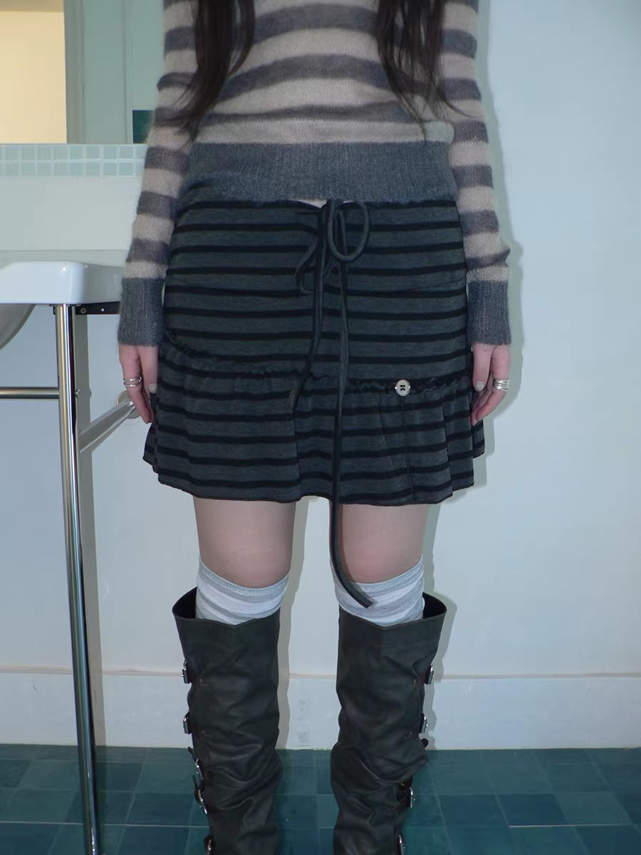 ang_project_High_Waist_Printed_Lined_Korean_A_Line_Tie_Detail_Casual_Deep_Gray_Mini_Skirt_MISSTT