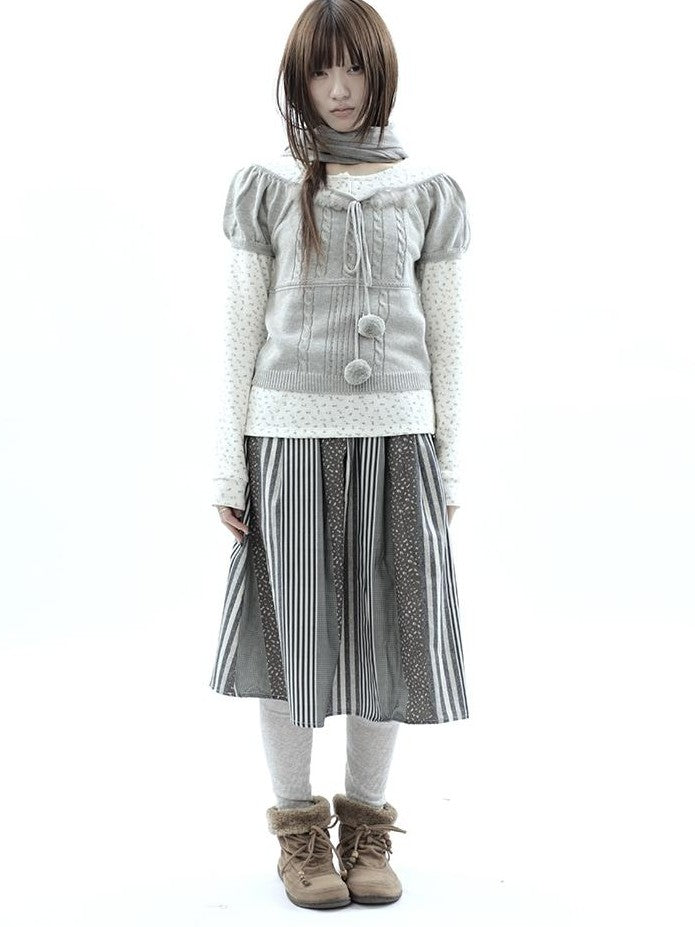 ang project Korean Bow Tie Knit Cotton Women&