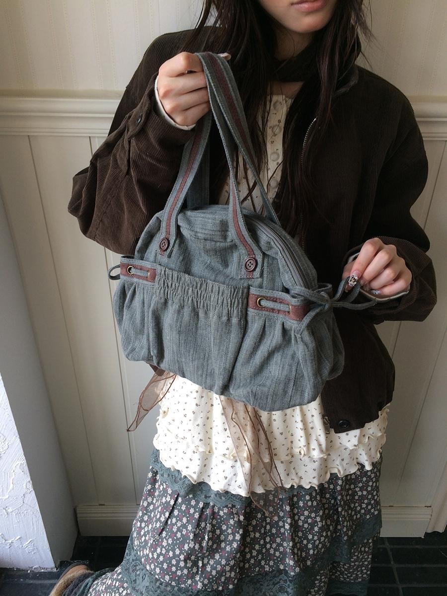 ang project Korean Retro Color Block Ruched Women&