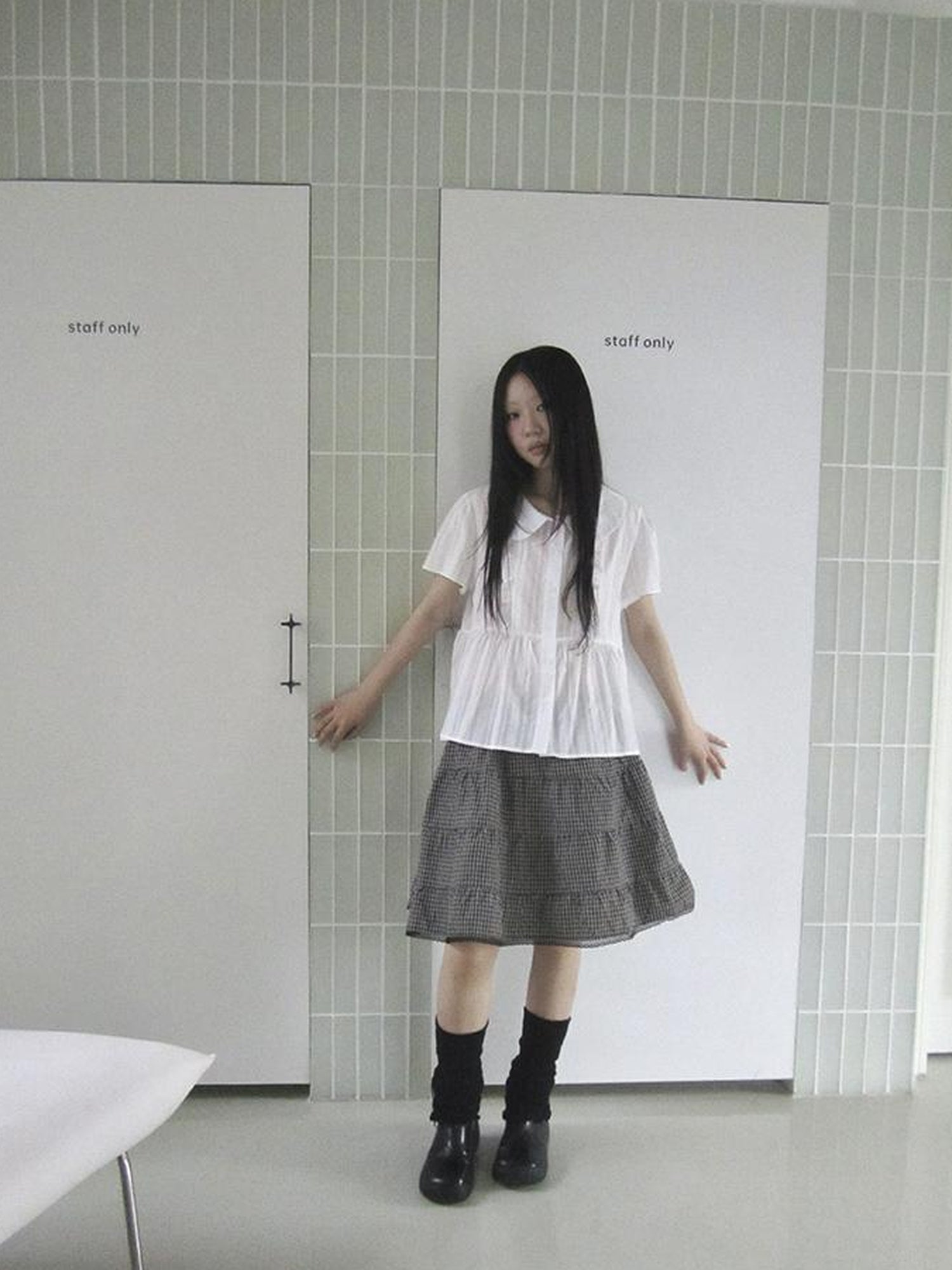 ang project Lace Trimmed Babydoll Collar Summer Blouse