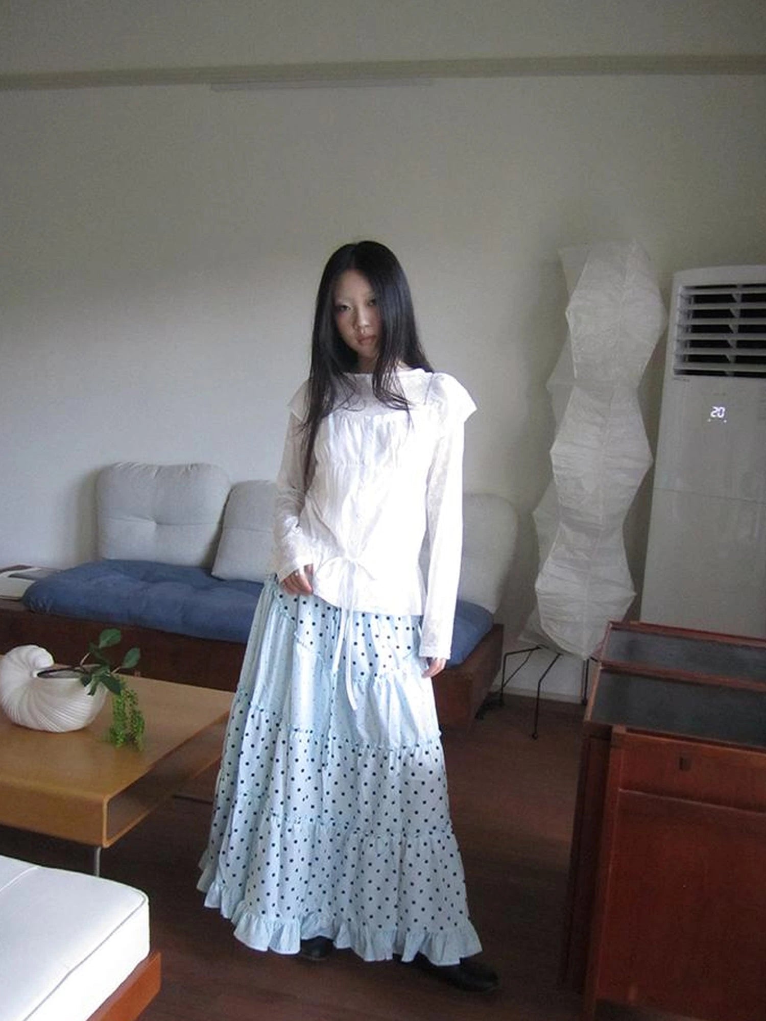 Lace Trimmed Tied Waist Pleated Short Sleeve Blouse