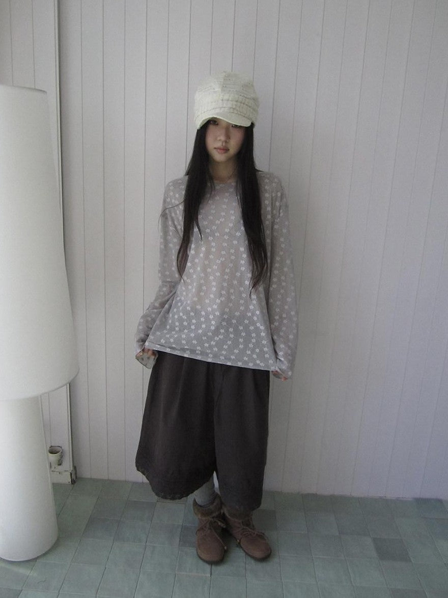 ang project Layered Floral Lace Sheer Round Neck Women&