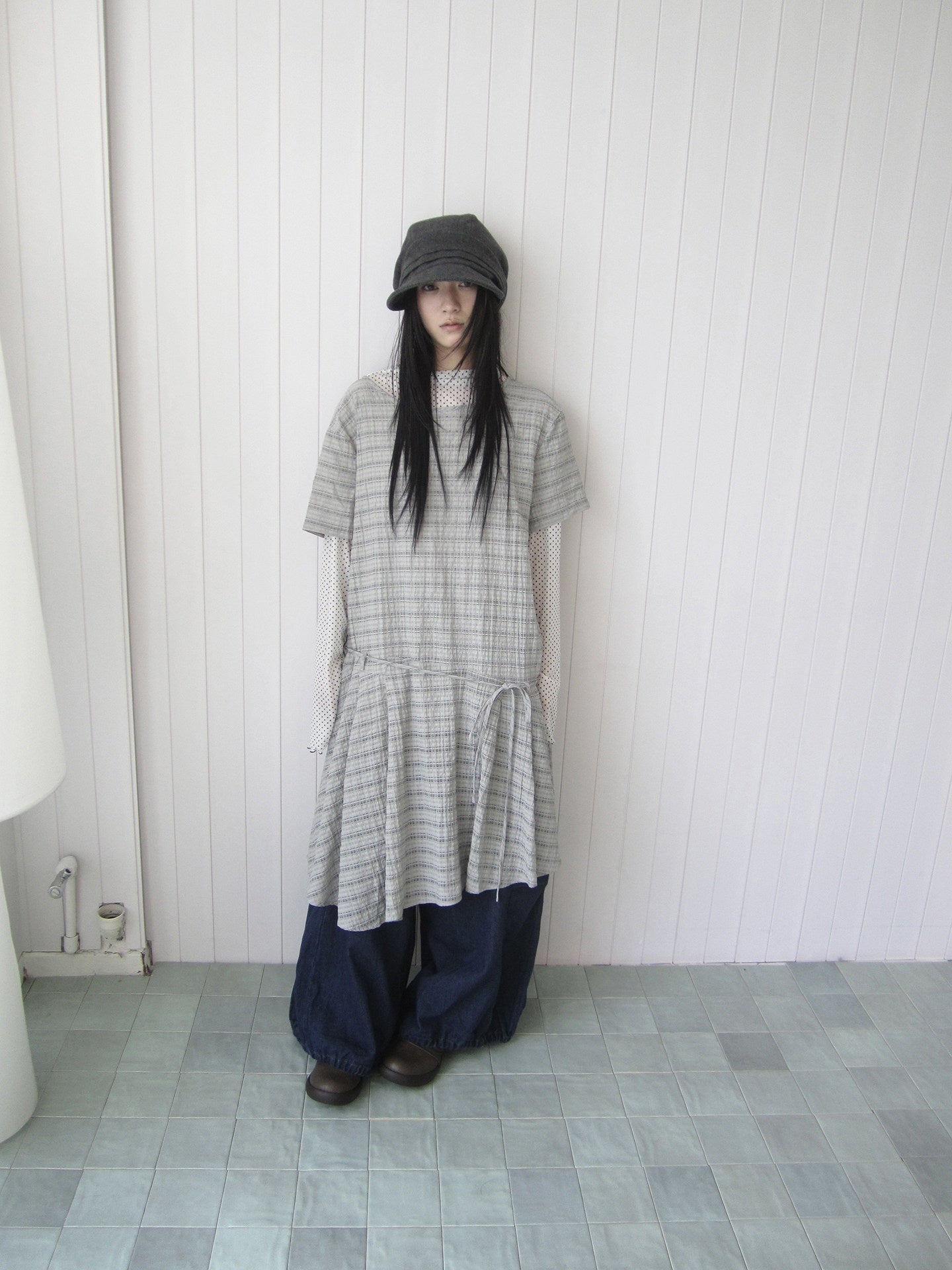 ang_project_Layered_Sheer_Irregular_Hem_Waist_Tie_Short_Sleeve_Women&