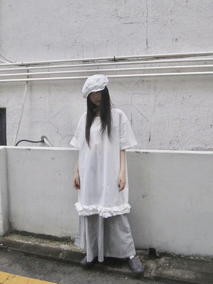 ang project Lettuce Hem Ruffle Splice Loose Waist A Line Women&