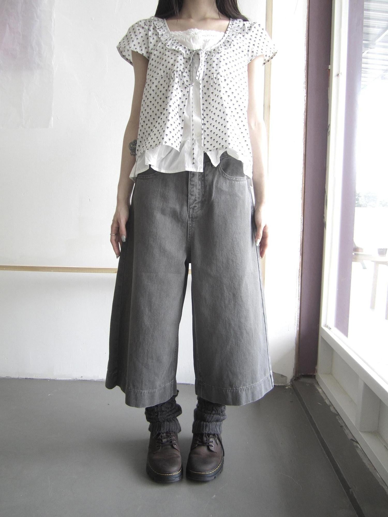 ang project Light Gray Retro Straight Leg Cropped Zip Fly Natural Waist Women&