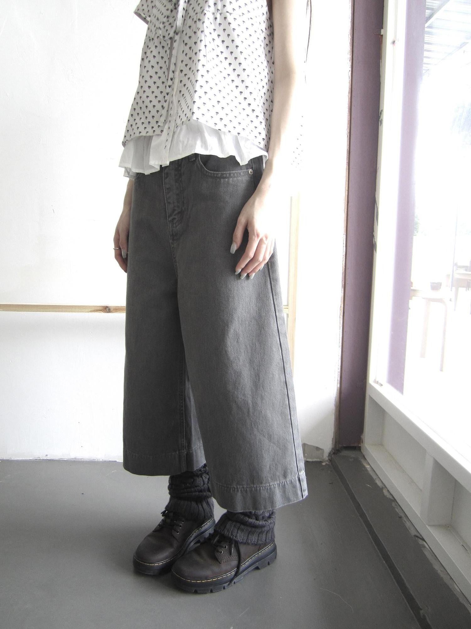 ang project Light Gray Retro Straight Leg Cropped Zip Fly Natural Waist Women&