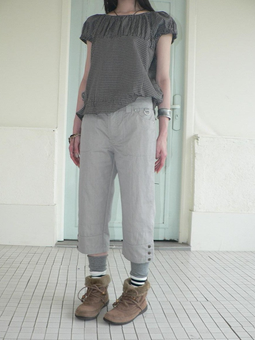 ang project Light Gray Vintage Studded Slight Flare Women&
