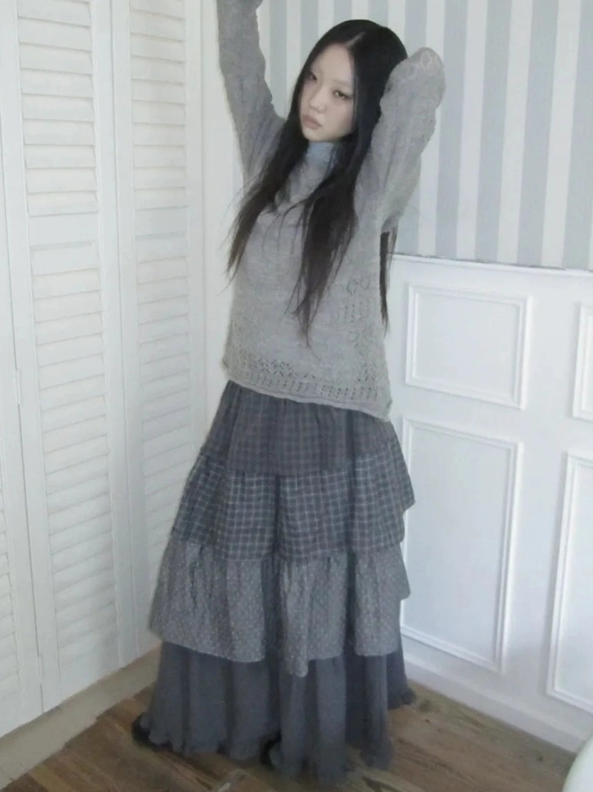 ang project Lightweight Hollow Knit Sweater Cardigan