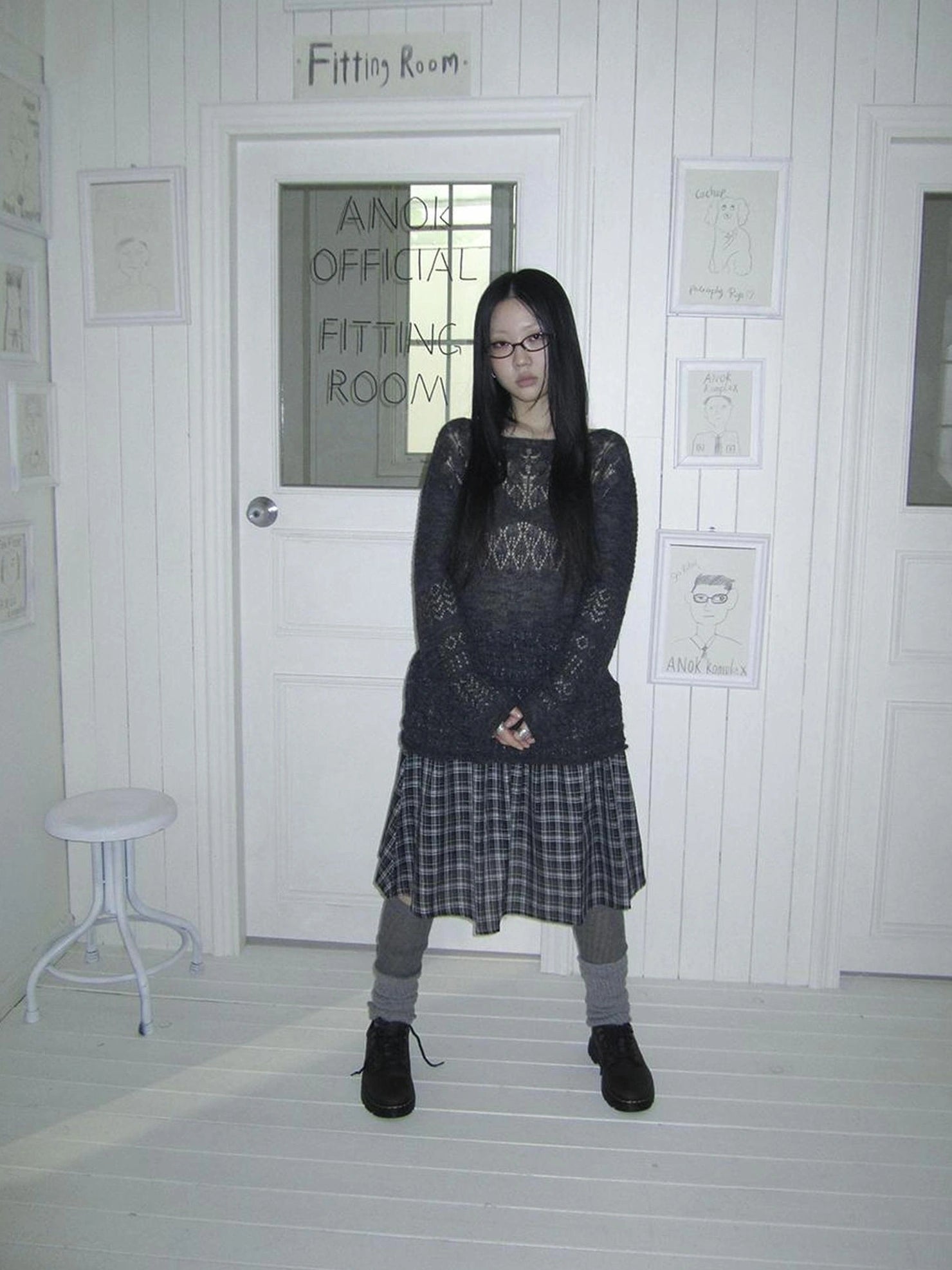 ang project Lightweight Hollow Knit Sweater Cardigan