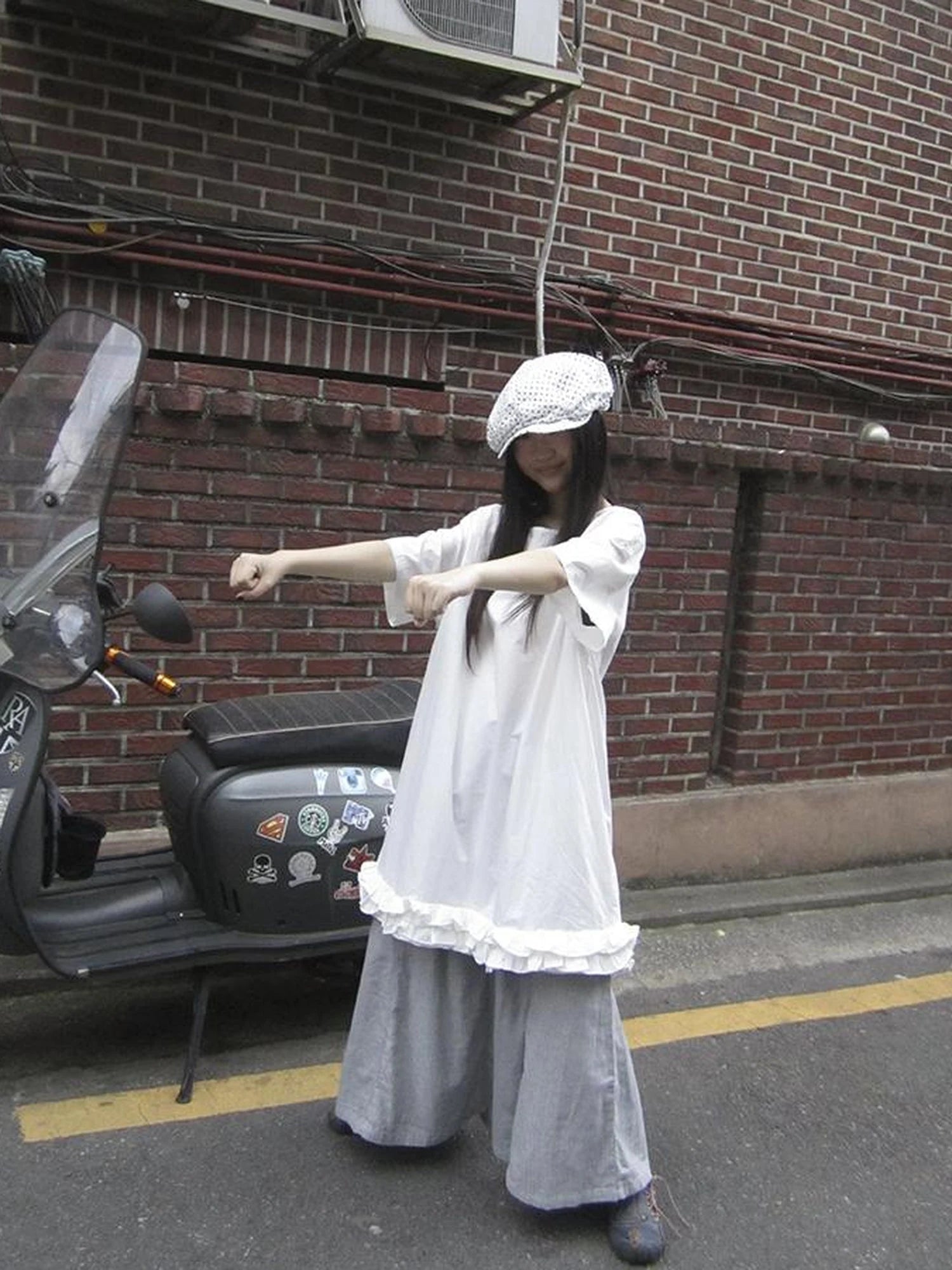 Loose Floral Lace Trim Summer Dress