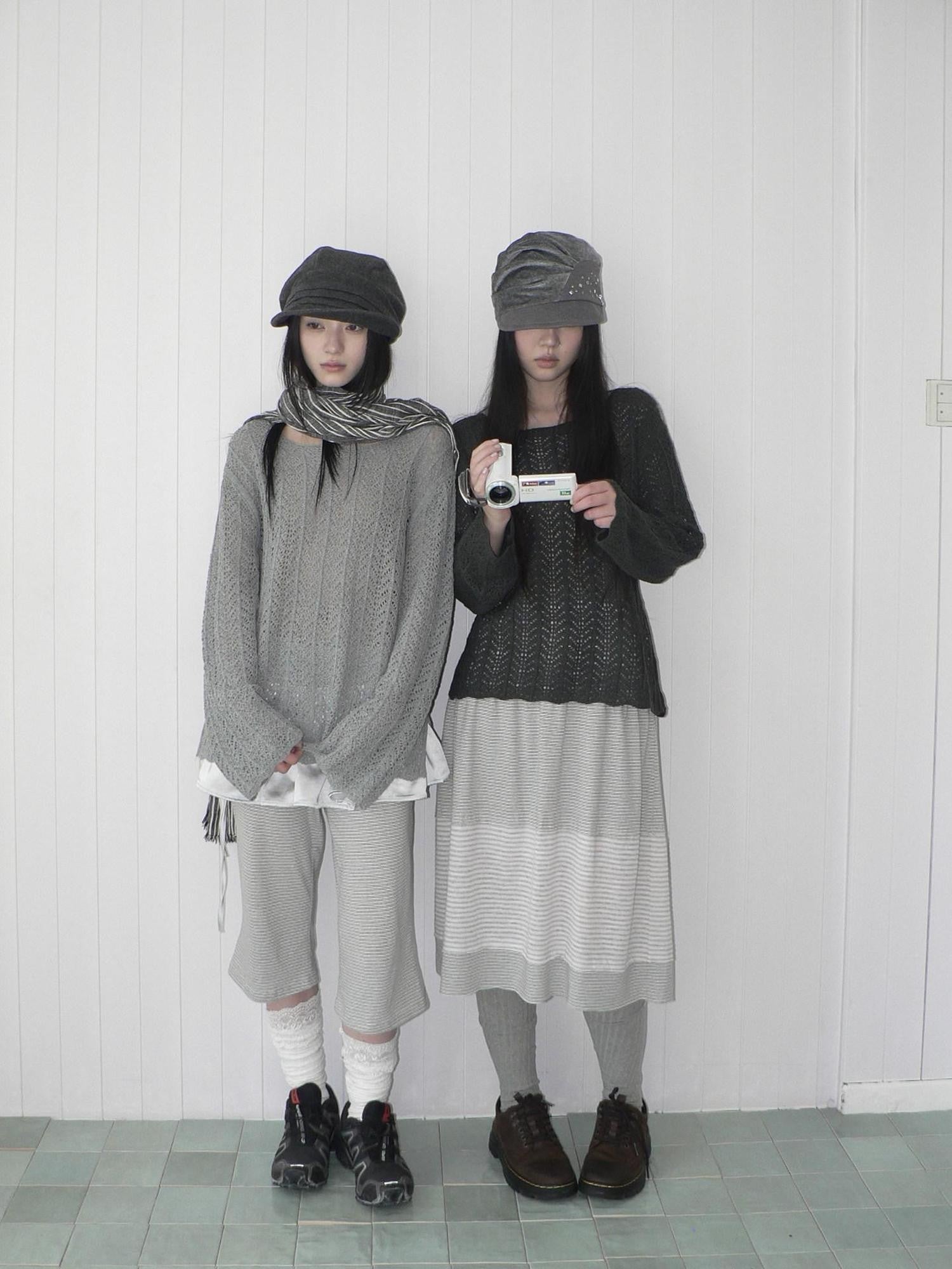 ang project Openwork Side Slit Korean Women&