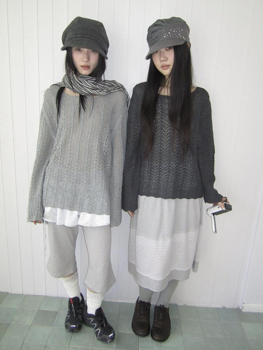 ang project Openwork Side Slit Korean Women&