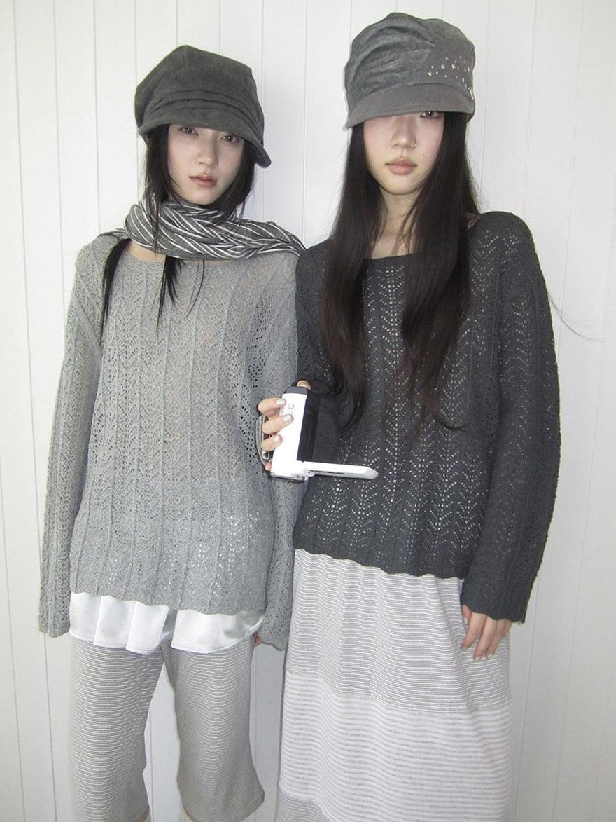 ang project Openwork Side Slit Korean Women&
