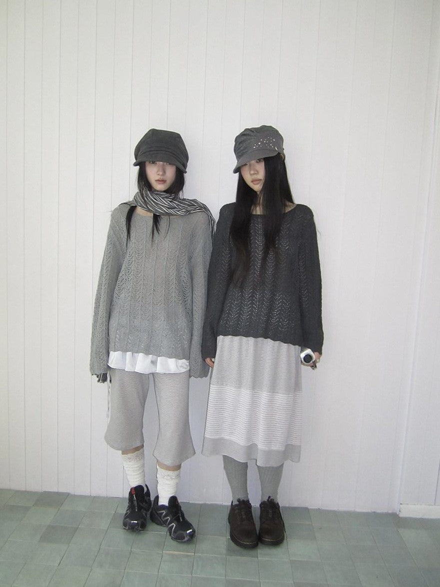 ang project Openwork Side Slit Korean Women&