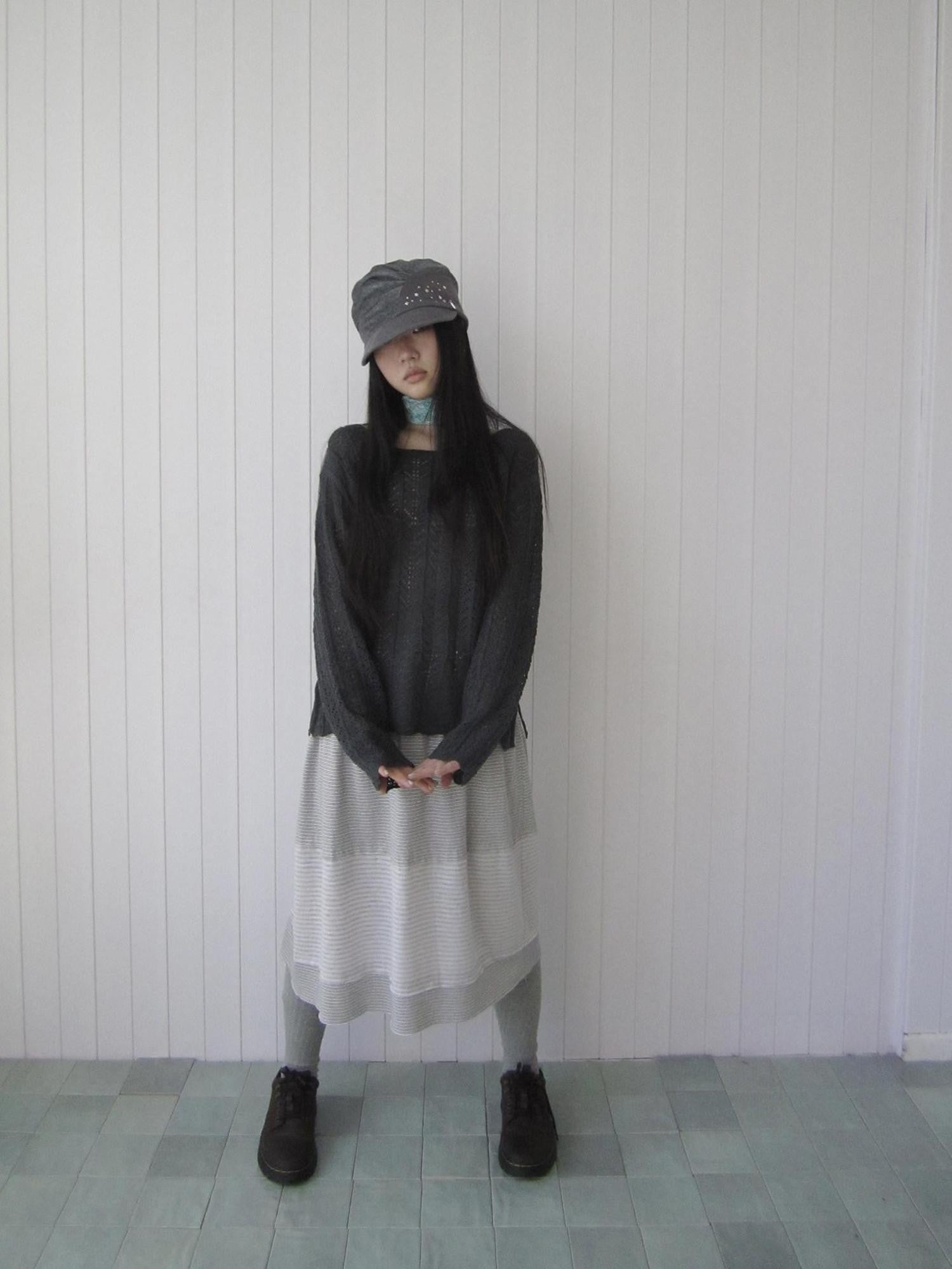ang project Openwork Side Slit Korean Women&