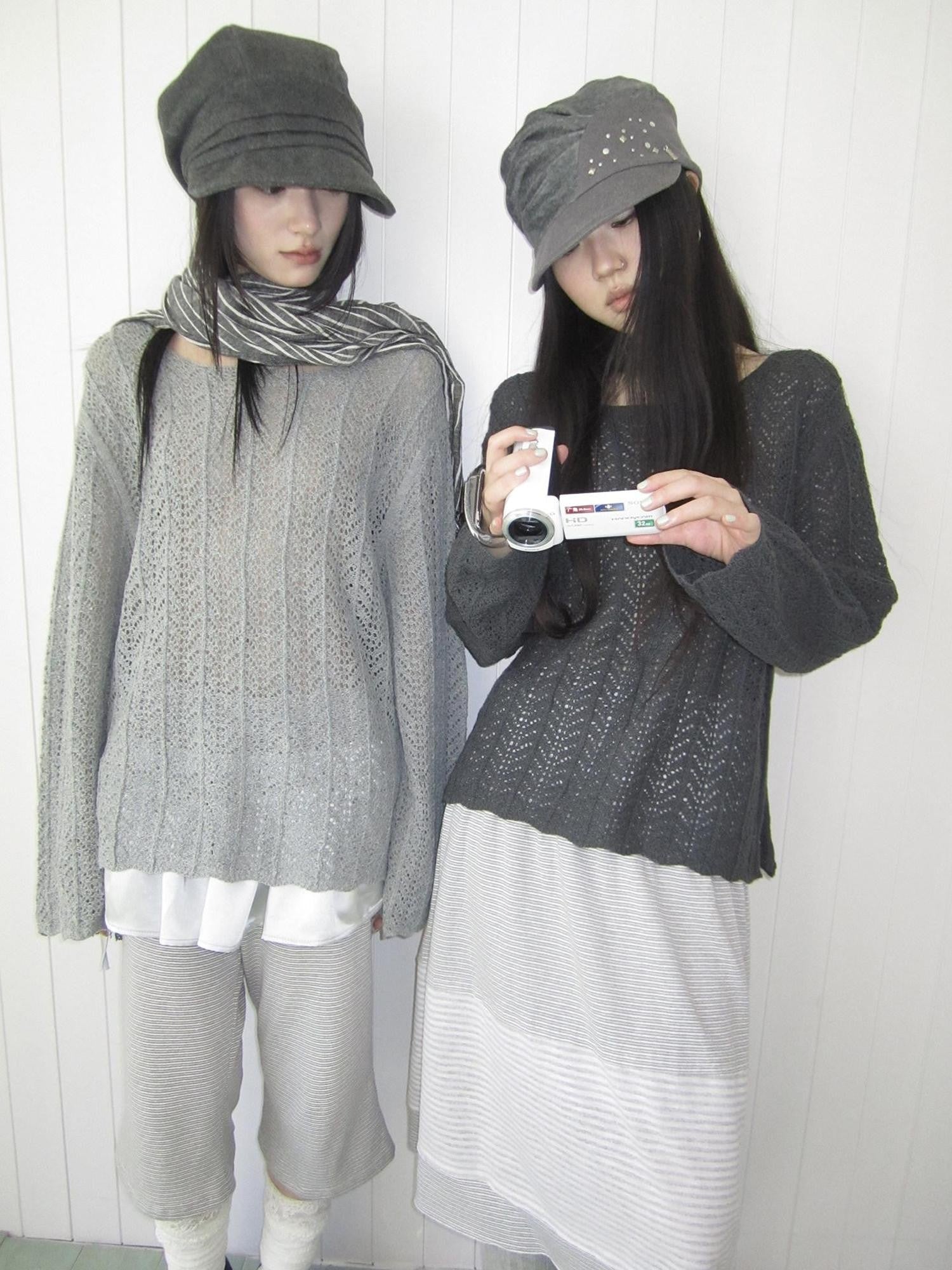ang project Openwork Side Slit Korean Women&